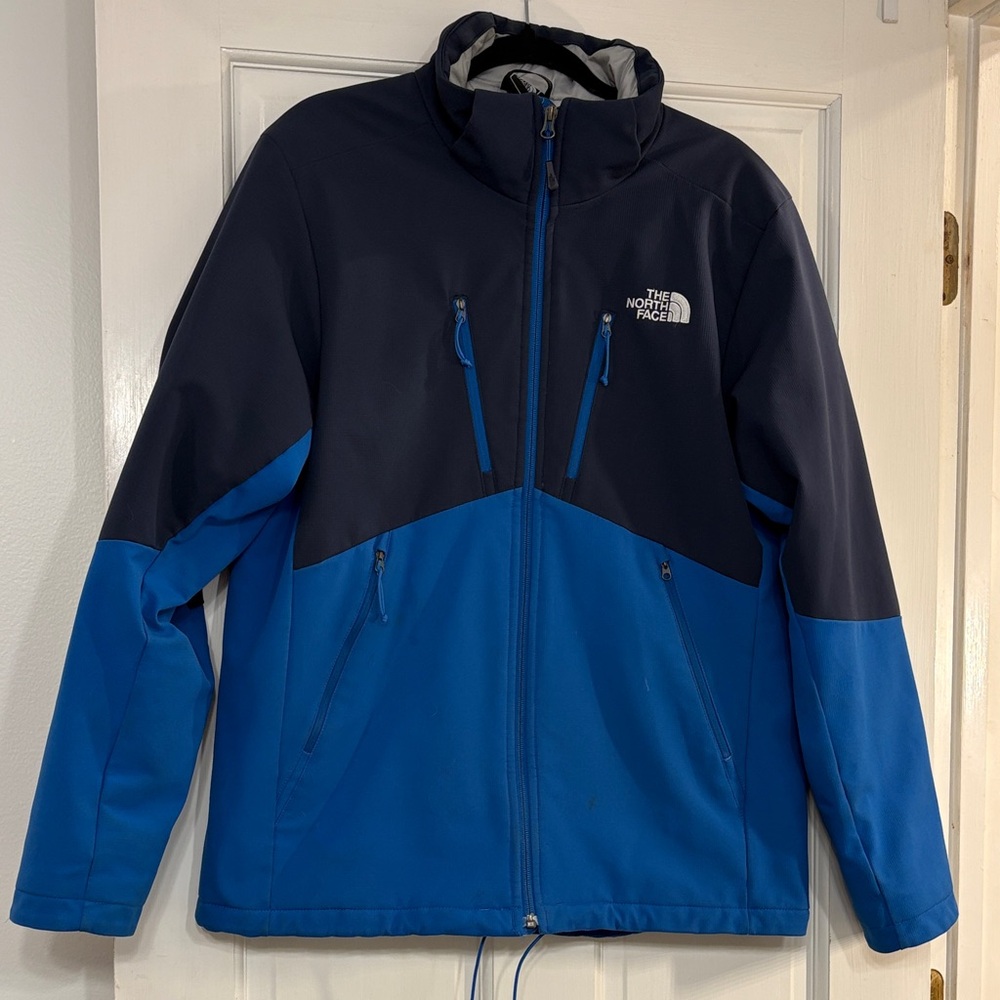 The North Face Men’s Medium Apex Jacket NO HOOD Blue Color Block Ski Winter GUC